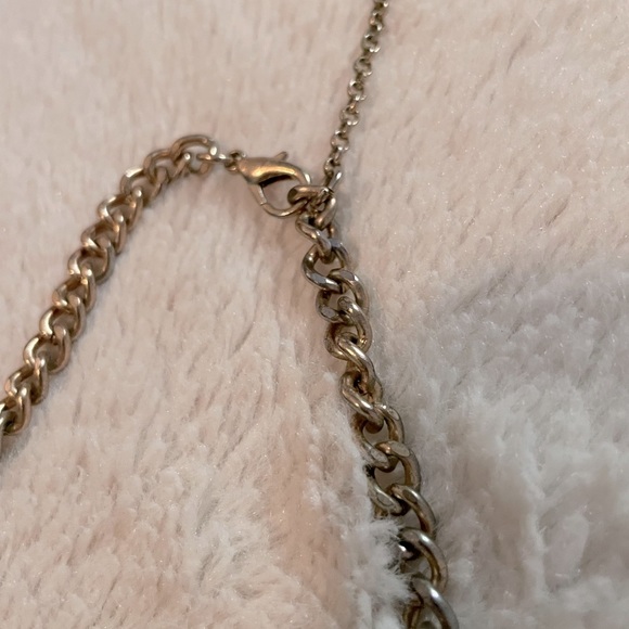 Gold Blue Light Blue Teardrop Statement Necklace - Picture 3 of 5